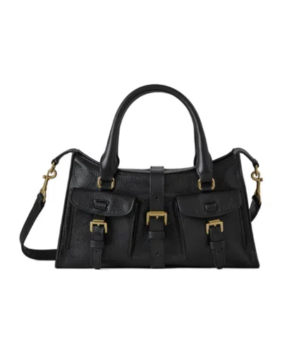 Mulberry Small Roxanne High Shine Leather Crossbody Bag In Black