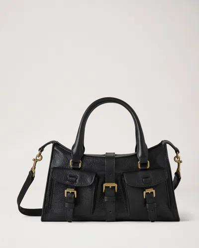 Mulberry Small Roxanne High Shine Leather Crossbody Bag In Black