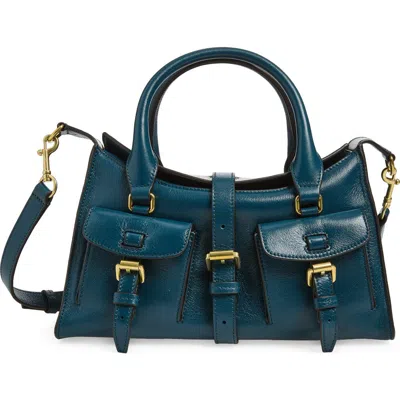 Mulberry Small Roxanne High Shine Leather Crossbody Bag In Blue