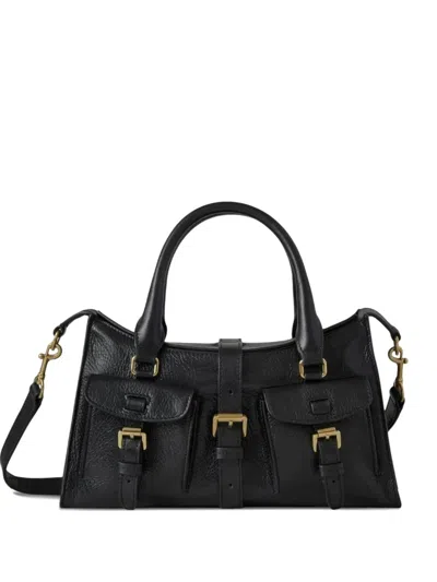 Mulberry Small Roxanne High Shine Leather Crossbody Bag In Black