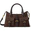 Mulberry Small Suede Roxanne Top-handle Bag In Brown