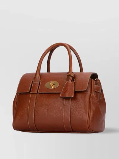 Mulberry Small Satchel Handles Hardware Stitched In Brown