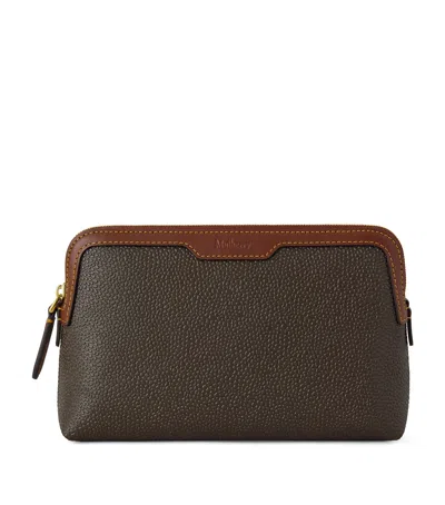 Mulberry Small Scotch Grain Cosmetic Pouch In Brown