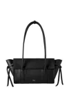 Mulberry Small Bayswater Black Shoulder Bag With Laminated Logo In Leather Woman