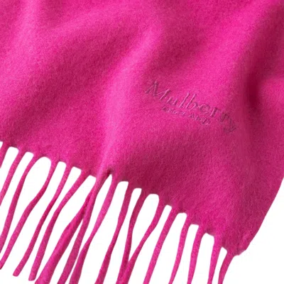 Mulberry Small Solid Merino Wool Scarf  Pink Merino Wool