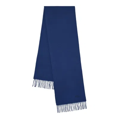 Mulberry Small Solid Merino Wool Scarf Stormy Blue Merino Wool