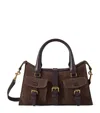 Mulberry Small Suede Roxanne Top-handle Bag In Brown