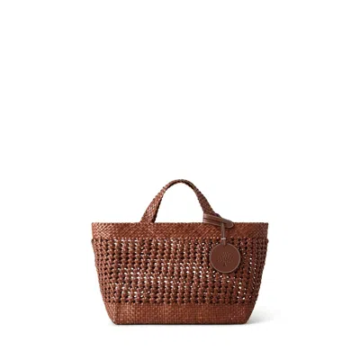 Mulberry Small Woven Leather Tote In Brown