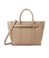 Mulberry Small Zipped Bayswater Leather Satchel In Nude