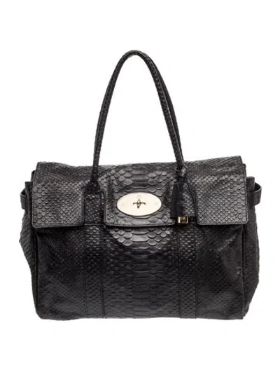 Pre-owned Mulberry Snakeskin Shoulder Bag In Black