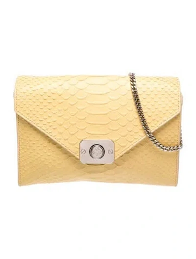 Pre-owned Mulberry Snakeskin Shoulder Bag In Yellow
