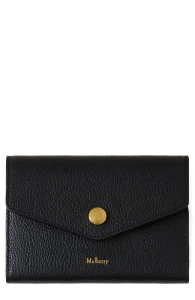 Mulberry Snap Leather Wallet In Black