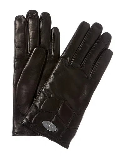 Mulberry Softie Cashmere-lined Leather Gloves In Black