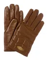 Mulberry Softie Cashmere-lined Leather Gloves In Brown