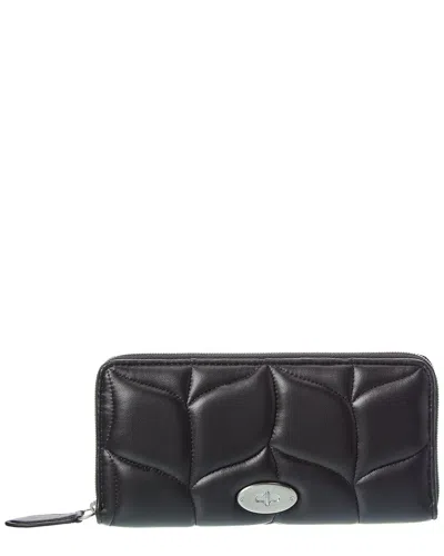Mulberry Softie Leather Zip Around Wallet In Black