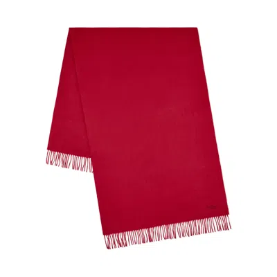 Mulberry Solid Merino Wool Scarf In Scarlet Red