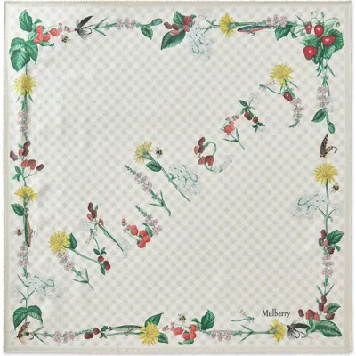 Mulberry Square Scarf In White