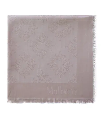 Mulberry Square Tree Scarf In Neutral