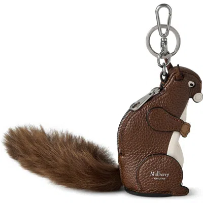 Mulberry Squirrel Case Keyring In Brown