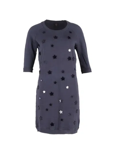 Pre-owned Mulberry Star-embellished Mini Dress In Blue