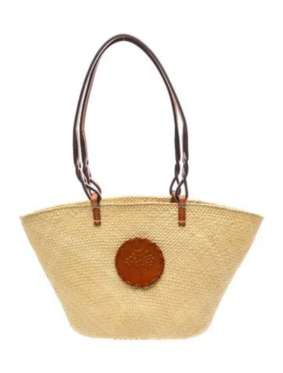 Pre-owned Mulberry Straw Bucket Bag In Gold