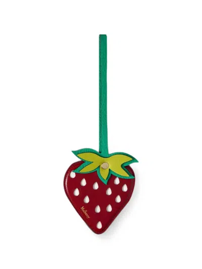 Mulberry Strawberry-motif Bag Charm In Red