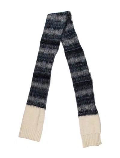 Pre-owned Mulberry Striped Scarf In Blue