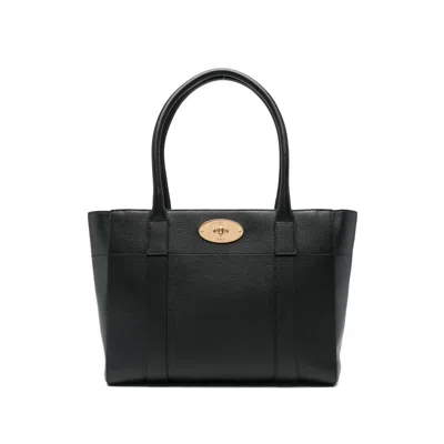 Mulberry Structured Leather Tote Bag In Black