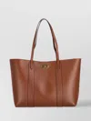 Mulberry Structured Pebbled Tote Bag With Double Handles In Brown