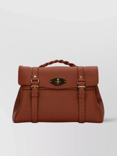 Mulberry Structured Silhouette With Braided Handle In Brown