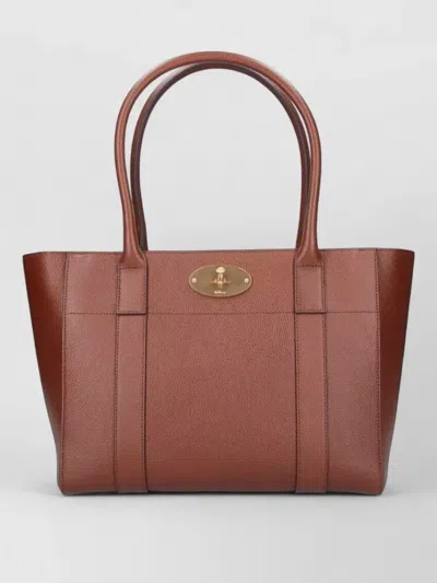 Mulberry Structured Tote Bag Double Handles Design In Brown