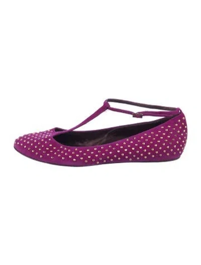 Pre-owned Mulberry Suede Ballet Flats In Purple