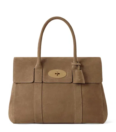 Mulberry Suede Bayswater Shoulder Bag In Sand