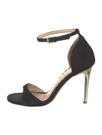 Pre-owned Mulberry Suede Colorblock Pattern Sandals In Black