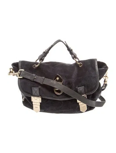 Pre-owned Mulberry Suede Crossbody Bag In Black