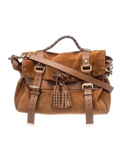 Pre-owned Mulberry Suede Top Handle Bag In Brown