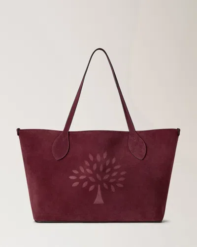 Mulberry Suede Tote In Red