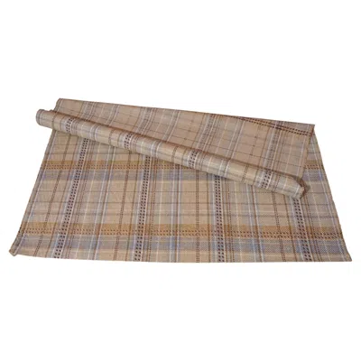 Pre-owned Mulberry Tartan Fabric, Cotton And Linen, Upholstery Material, England In Brown