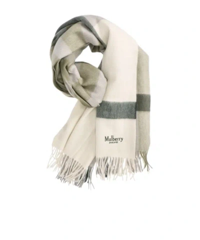 Mulberry Tassel Scarf In White