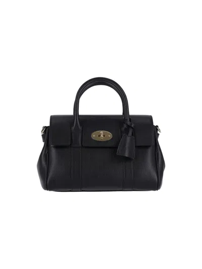 Mulberry Textured Black Leather Bayswater Satchel