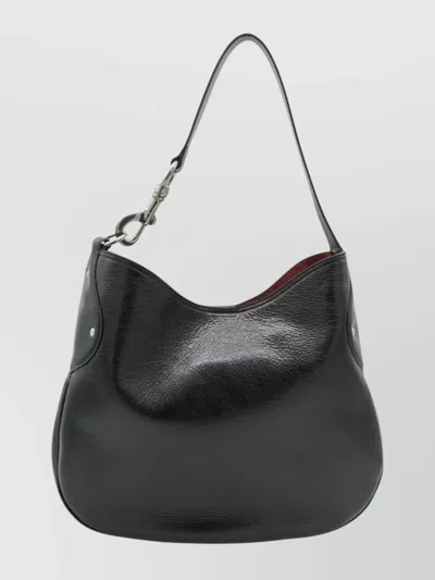 Mulberry Textured Shoulder Bag Metal Hardware In Black