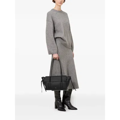 Mulberry Tie-accent Shoulder Bag In Black
