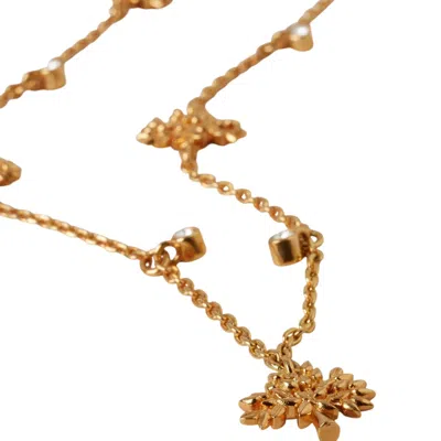 Mulberry Tree Charm Necklace Gold Plated Brass