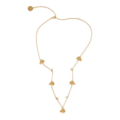 Mulberry Tree Charm Necklace Gold Plated Brass