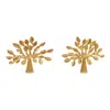 Mulberry Logo Tree Stud Earrings In Green