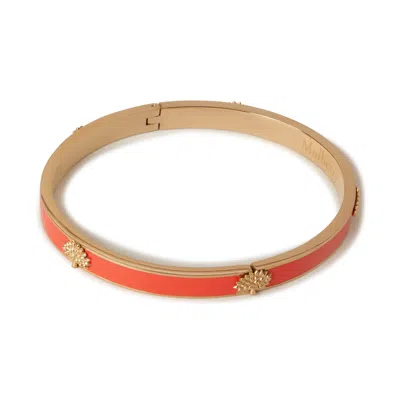 Mulberry Tree Enamel Bracelet In Coral Orange