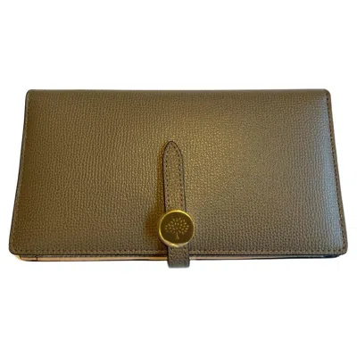 Pre-owned Mulberry Tree Long Wallet In Clay Cross Grain Leather, Original Box, Unused In Purple