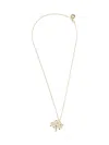 Mulberry Tree Pendant Chain Necklace With Leaf Accents In Gold
