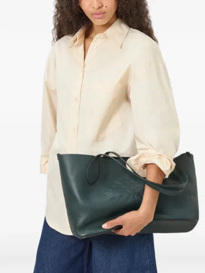 Mulberry Tree Pebbled Leather Large Tote Bag In Green