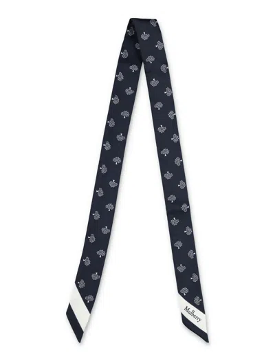 Mulberry Tree Small Skinny Scarf In Blue